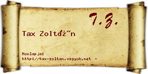 Tax Zoltán névjegykártya