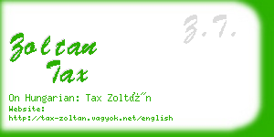 zoltan tax business card